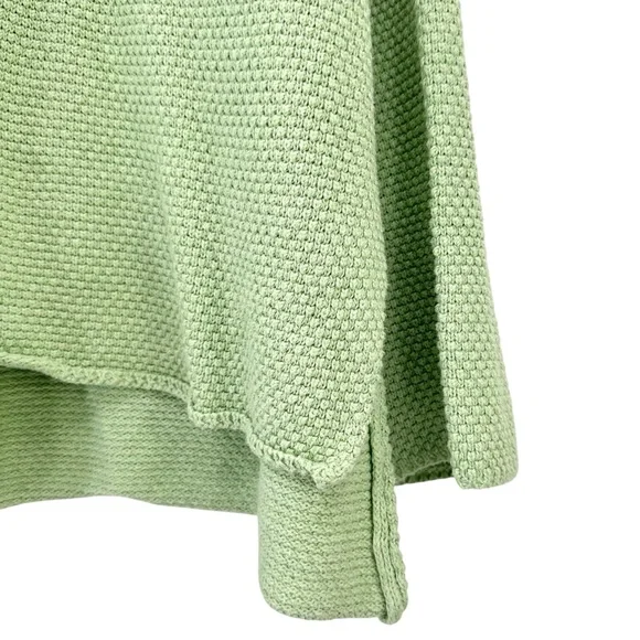 Free People FP Beach Hailee Sweater - Green Waffle Knit Slouchy Henley Top sz M - Picture 5 of 12